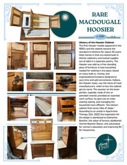 *RARE* MACDOUGALL SOLID OAK HOOSIER CABINET Stained Glass & Porcelain Enamel