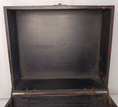 VTG Red Wooden Cabinet Jewelry Box Asian Motif 9″x 4.75″x 7.75″ Outstanding!!!