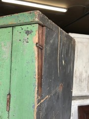 Early Americanantique 2 Door green painted cupboard 48.5 x 73 x 18 D