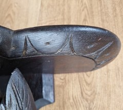 Antique French Oak Wall Shelf Bracket Carved Hanging Game Bird Gothic Revival