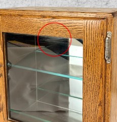 Antique Traditional Oak Doctor’s Apothecary Glass Front Cabinet