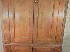 Antique Primitive Corner Cupboard Cabinet Panel 4 Door Pine Rustic