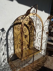 ART NOUVEAU DISPLAY CABINET NICHE WALL ART WROUGHT IRON RARE 1900 HOUSE ALTAR