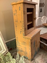 PRIMITIVE Child’s Step Back Cabinet Handcrafted Early 25” Tall