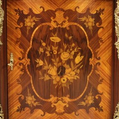 Inlaid sideboard antique style Napoleon III furniture marble top 20th century