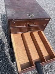 Antique Wooden Tabletop Cabinet Drawer Jewelry Collector Apothecary Victorian