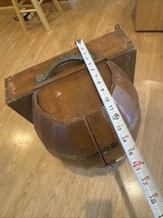 Vintage Mid-Century Barrel Bar Cabinet