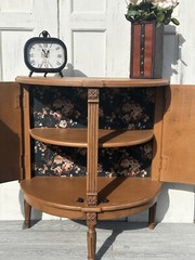 Elegant entry table, Floral cabinet for storage, Medium sized storage cabinet