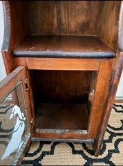 Antique Hanging Wall Shelf Cabinet with Goose Glass Door