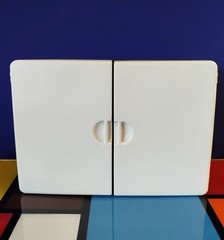 1960s Carrara & Matta “Spluga” black white bakelite bathroom wall cabinet Italy