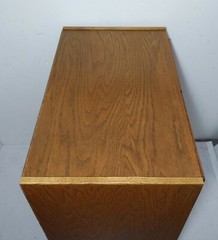 Vintage Rustic Country Mission Oak Wood Rolling Cabinet Dry Sink Bar Cart Shelf