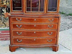Gothic Breakfront Ornate china cabinet by Hickory Chair Co.