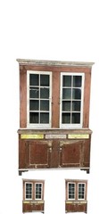Antique Dutch Cupboard Step Back Cupboard Barn Find Primitive 1800 Old Paint