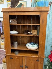 Antique Primitive 19th c. Pine Cupboard Pantry Shelf Farmhouse Country