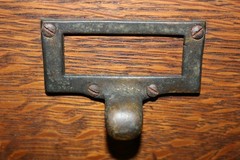 Antique c1900 1/4 Sawn Oak Dovetailed 2 Drawer Card Catalog File Library Cabinet