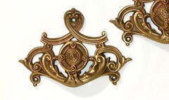 AMAZING PAIR 19thC EMPIRE ADAMS STYLE BRONZE BRASS CHEST of DRAWER HANDLES