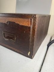 Vintage Wooden Card Catalog File Box 2 Drawer Cabinet 19x15x7.5 1920-50ss RARE