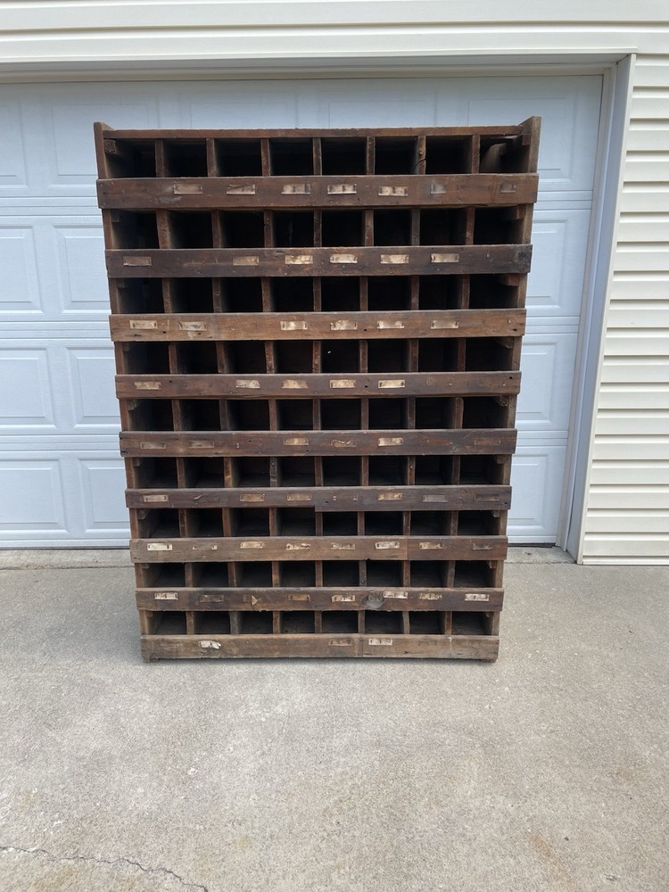 Antique Vintage Display Cabinet Wood Cubby Parts Bin Apothecary Nesting Prim