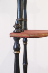 Antique Napoleon III French Corner Shelf 1850 1870 3 Shelves Black Wood