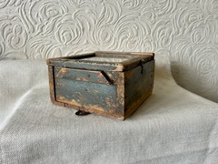Antique Indian Wooden Key Box Distressed Glass Front Wall Cabinet Rustic Merchan