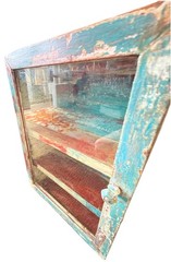 Medicine Cabinet Vintage Distressed Wood Display Rustic Art Deco Farmhouse