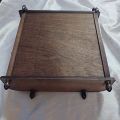 Vintage Curio Wood Cabinet With Glass Door Knick Knack Shelf Trinket Holder