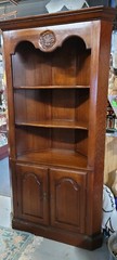 VINTAGE CHERRY CORNER CABINET, BUTLER PANTRY, CURIO