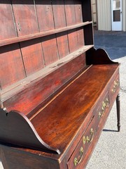 Antique welsh dresser cabinet cupboard walnut old finish 18th Hunt Board George