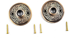 Victorian Antique Brass Cabinet Knob Rosette Set of 3 – Tarnish Free