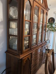 Antique China Hutch Cherry Finish , Beautiful Rich Finish. Excellent Quality.