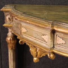 Lacquered and painted corner cabinet antique Louis XVI style table 20th century