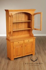 Hunt Country Furniture Oak Step Back Hutch China Cabinet