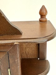 Vintage Wooden Wall Curio Cabinet Display Shelf Plexiglass Door Brown MDF 17”H
