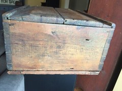 antique country panel wall cupboard hanging cabinet primitive box pine painted