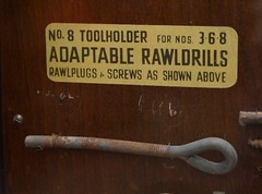 VERY RARE 1950’S RAWL PLUG SALES CABINET WITH TILL DRAWERS AND DISPLAY SECTION