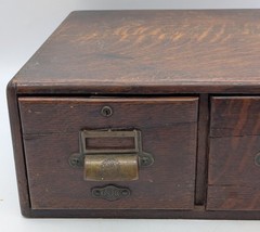 Antique OSM Yawman Erbe Labor Saving Office 2 Drawer Wood Oak FIle Card Catalog