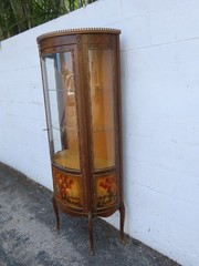 French Hand Painted Vitrine Display Curio Cabinet Cupboard 6344