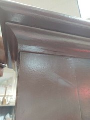 Antique Walnut Blind Door Stepback Cabinet Cupboard Hutch