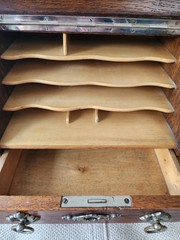 Antique French Oak Letter Cabinet, c 1910