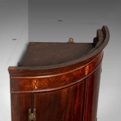 Antique Bow Front Corner Cabinet, English, Wall Cupboard, Georgian, Circa 1780
