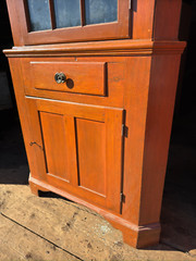 antique corner cupboard cabinet 2pc Farmhouse Country Clean 1800 refinished