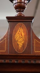 Pair of English Regency Style Mahogany Inlaid Corner Cabinets