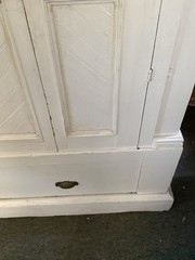 Tall Antique Painted Heart Pine Cupboard Cabinet Bead Board