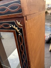 66959 Fancy Inlaid Decorator Curio China Cabinet with Bronze Ormalu