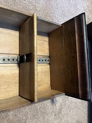 Dovetailed Antique One Drawer Wood Index Card File Cabinet Distressed Gray