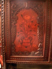 ANTIQUE HEAVILY CARVED JACOBEAN REVIVAL STYLE CABINET SIGNED EDWARDS & ROBERTS