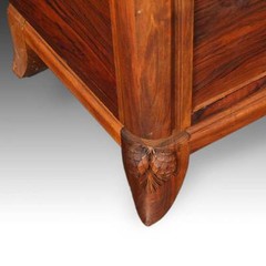 VINTAGE FRENCH ART DECO CONSOLE CABINET WALNUT BRASS MOUNTS FRANCE 20TH C.