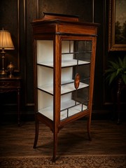 RARE EDWARDIAN INLAID DISPLAY CABINET Antique Bookcase Glass Cabin. UK Delivery