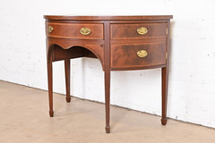 Baker Furniture Federal Inlaid Mahogany and Satinwood Demilune Cabinet