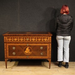 Italian dresser furniture commode inlaid wood chest of drawers Louis XVI style